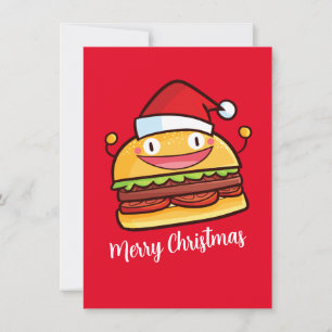 Personalise Cute Christmas Hamburger Invitation