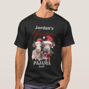 Personalise Cute Farm Xmas Pajama Family Shirt