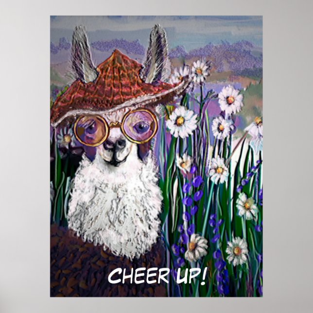Personalise Cute, Fine and Funny Mama Llama Poster (Front)