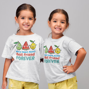 Personalise Cute Fruits BFF Girl's T-Shirt