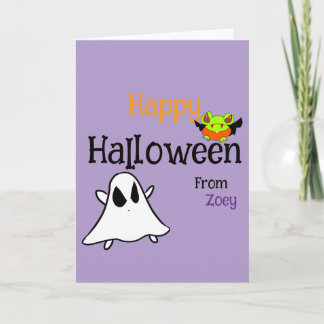 Personalise Cute Halloween Folded Greeting Card
