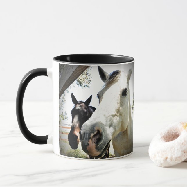 Personalise - Cute Horse Friends Mug (With Donut)