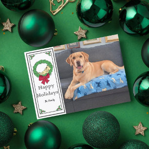 Personalise Cute Lab Puppy Photo Flat Holiday Card