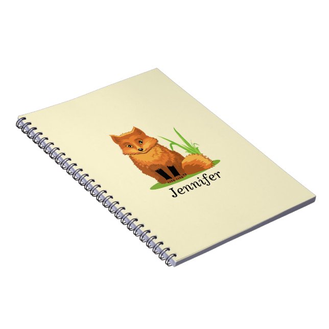 Personalise Cute Little Fox Back to School Notebook (Right Side)
