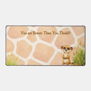 Personalise Cute Meerkat Motivational Desk Mat