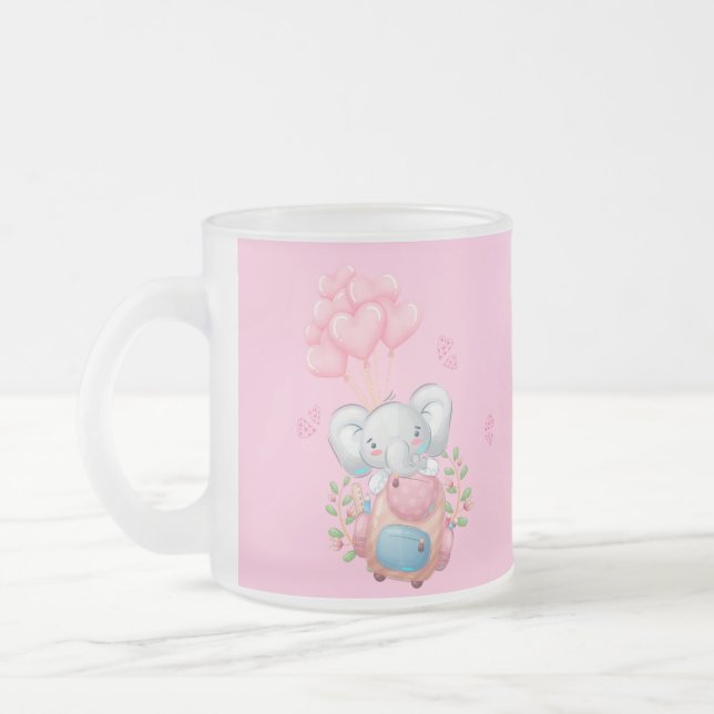 Personalise | Cute Pink Elephant Mug (Left)