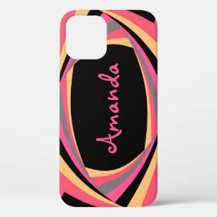 Personalise CUTE Pink Yellow Black Stylish Chic iPhone 12 Case