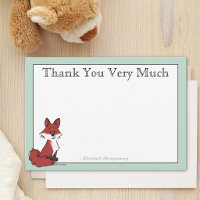 Personalise Cute Red Fox Green Baby Shower