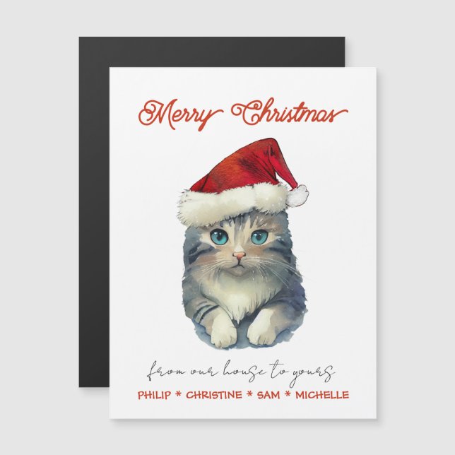 Personalise Cute Santa Cat (Front/Back)
