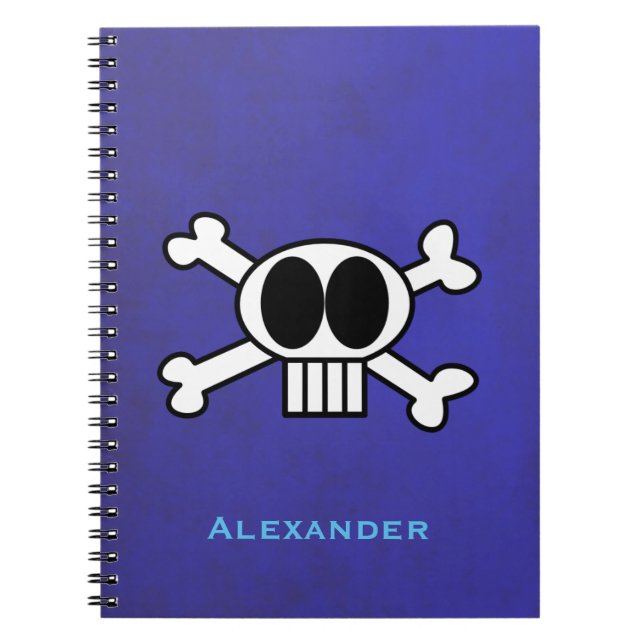 Personalise Cute Skull and Crossbones Notebook (Front)
