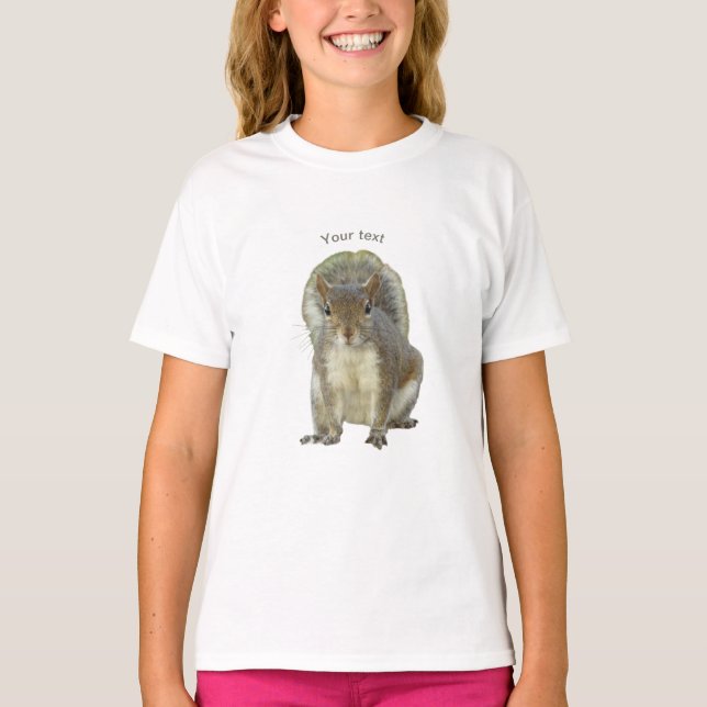 Personalise cute Squirrel face to face T-Shirt (Front)