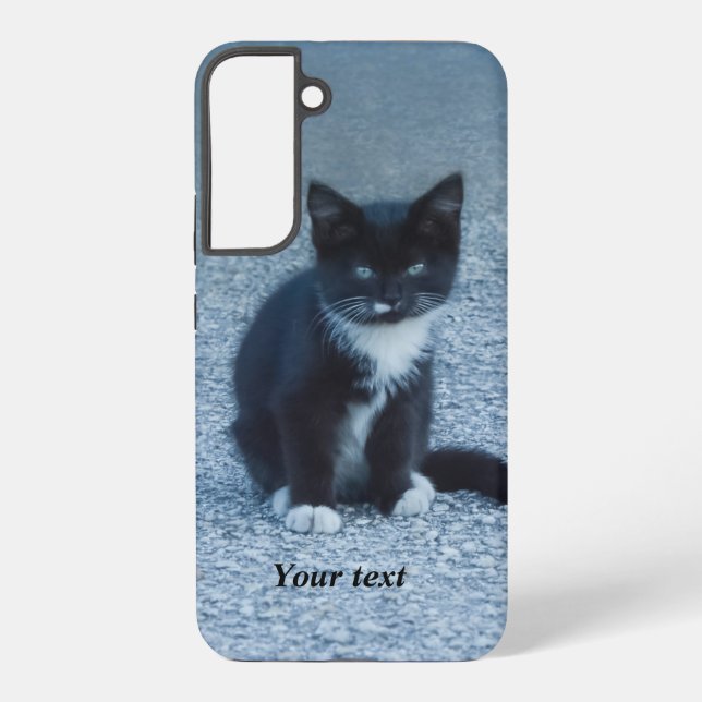 Personalise cute Tuxedo kitten  Samsung Galaxy S22+ Case (Back)