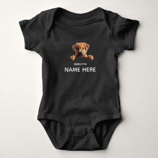 Personalise Cute Welcome Puppy Baby Bodysuit