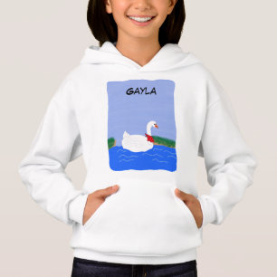 Personalise cute white goose with red bandanna
