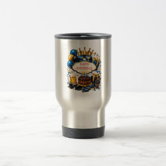 Personalise Dad Birthday Mug Stylish Blue gift