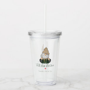 Personalise Dad Gnome Green Vintage Dad Gift Acrylic Tumbler