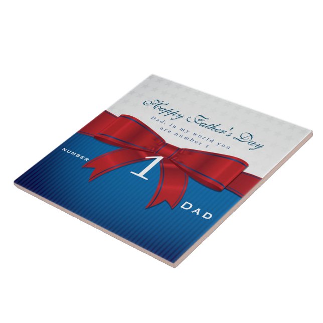 Personalise Dad Number One In My World   Tile (Side)