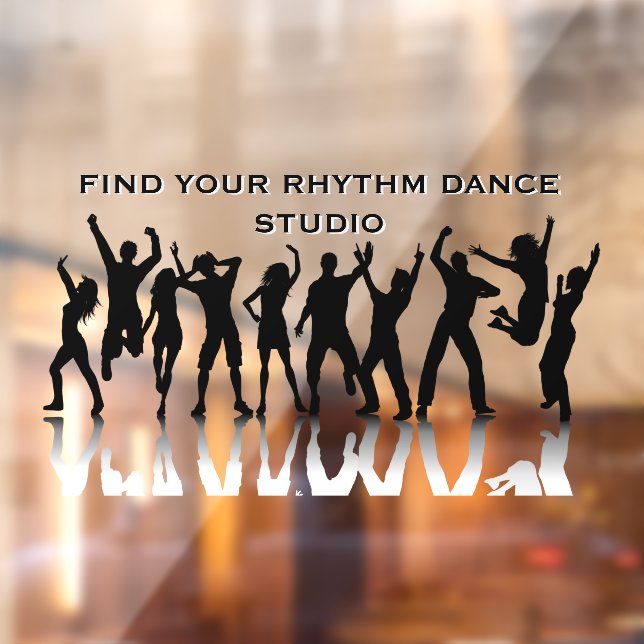 Personalise Dance Studio People Dancing Front  Window Cling (Sheet 2)
