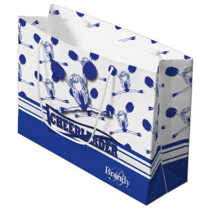 Personalise Dark Blue 📣 Cheerleader Large Gift Bag