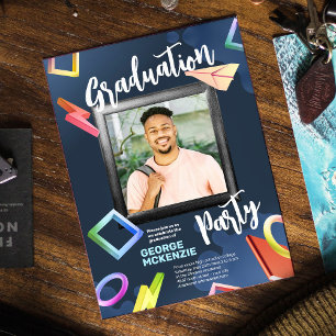 Personalise dark fancy graduation party invitation