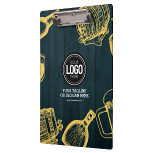 Personalise Dark Green Brewery Theme Clipboard
