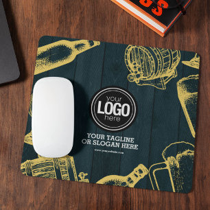 Personalise Dark Green Brewery Theme Mouse Mat