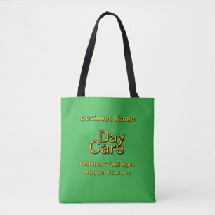 Personalise Day Care Brt Green     Tote Bag