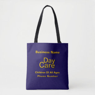 Personalise Day Care Dk Blue         Tote Bag