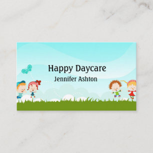 Personalise Daycare Preschool Teacher Happy Kids Business Card
