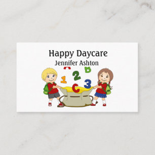 Personalise Daycare Preschool Teacher Happy Kids Business Card