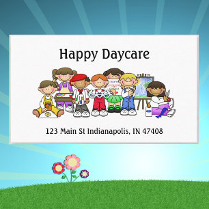 Personalise Daycare Preschool Teacher Happy Kids Business Card
