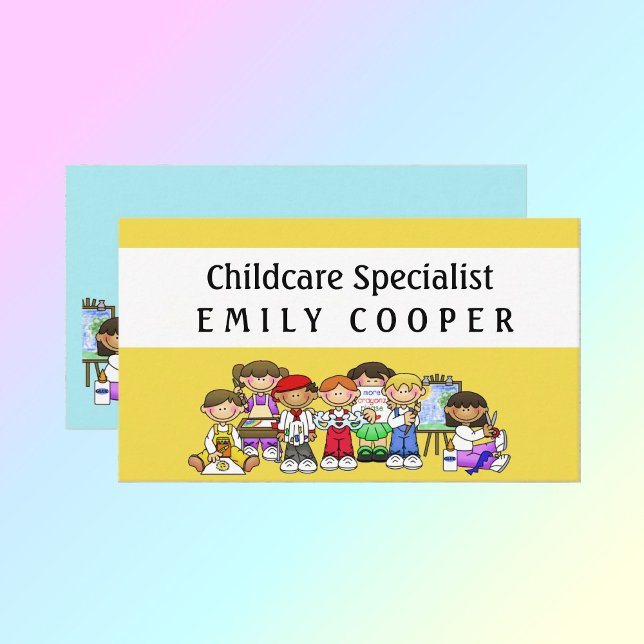 Personalise Daycare Teacher Preschool Daycare Business Card (Creator Uploaded)