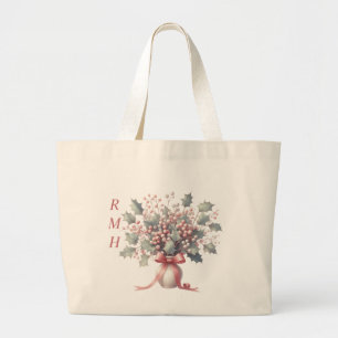 Personalise December Holly Tote Bag