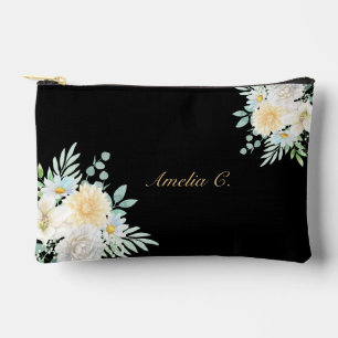 Personalise Delicate Watercolor Florals Accessory Pouch
