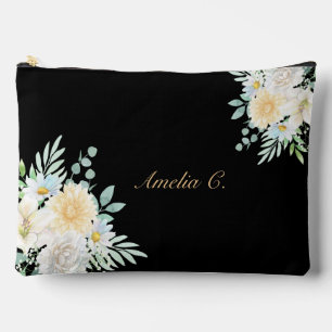 Personalise Delicate Watercolor Florals Accessory Pouch