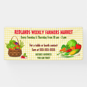 Personalise Detailed Farmers Market Vegetables Banner