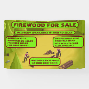 Personalise Detailed Firewood For Sale Business Banner