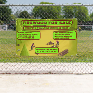 Personalise Detailed Firewood For Sale Business Banner