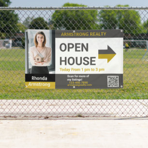 Personalise Detailed Open House Realtor Fence  Banner