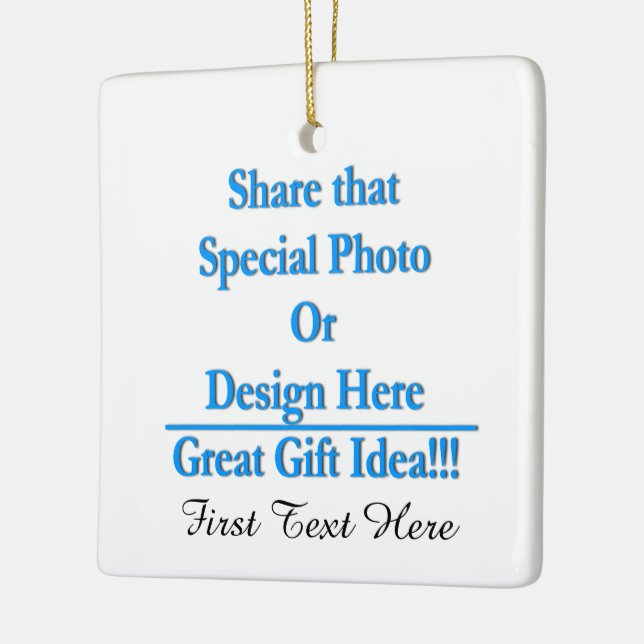 Personalise Different Image Both Sides-Black Text Ceramic Tree Decoration (Left)