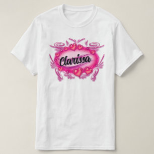 Personalise Digital Airbrush hearts Design T-Shirt
