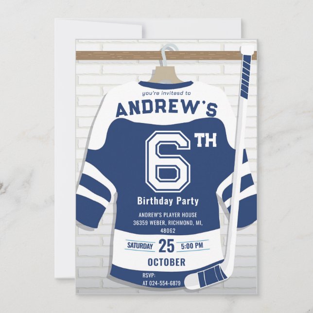 Personalise Digital Hockey Birthday Party Invitation (Front)