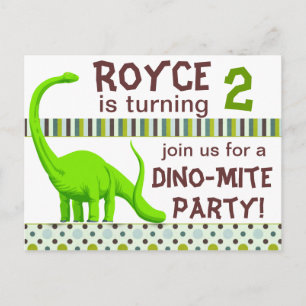 Personalise Dinosaur Birthday Invitation Postcard