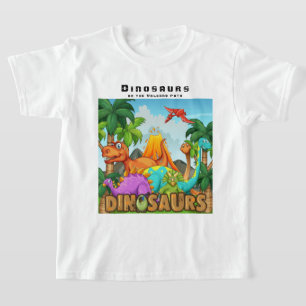 Personalise Dinosaurs on the Volcano Path T-Shirt