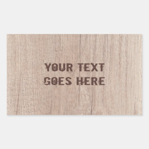 Personalise Distressed Text Brown Wood Board Rectangular Sticker