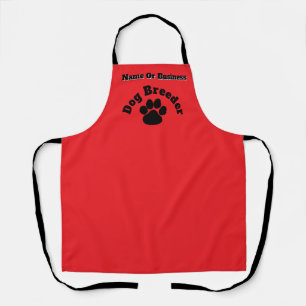 Personalise Dog Breeder Red Apron