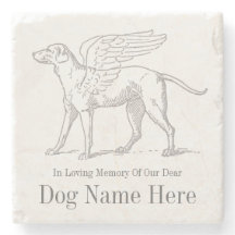 Personalise Dog Memorial Stone Coaster