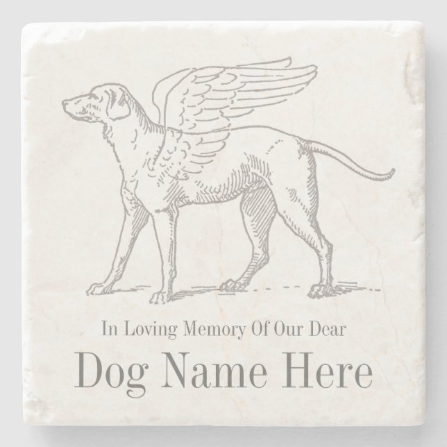 Personalise Dog Memorial Stone Coaster (Front)