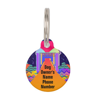 Personalise Dog Owner's Name Phone Number Round  Pet Tag