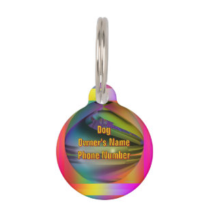 Personalise Dog Owner's Name Phone Number Round Pet Tag